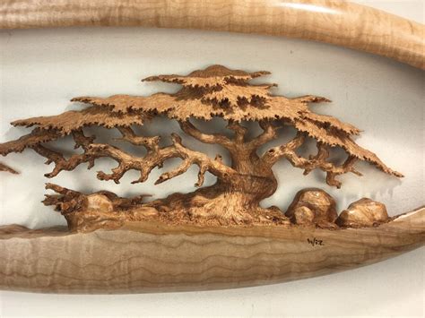 Cypress Tree Wood Carving Wooden Wall Hanging T Home Decor