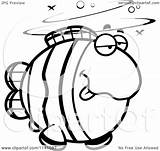 Drunk Clownfish Cartoon Coloring Clipart Outlined Vector Thoman Cory Drawing Getcolorings Illustration Getdrawings sketch template