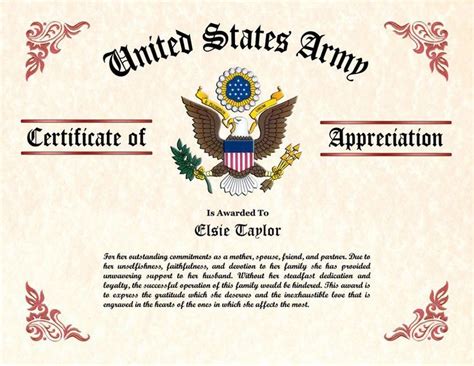 Army Award Certificate Template Elegant Military Wife And With Best