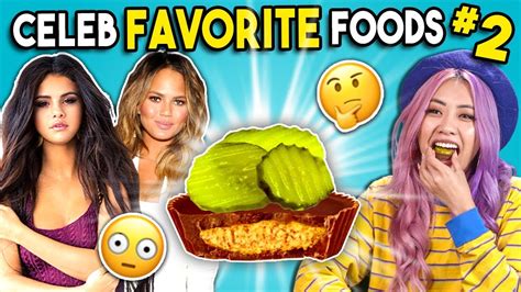 Trying Celebrity Favorite Foods People Vs Food Youtube