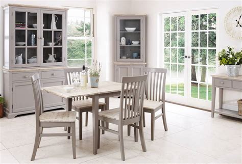 Get free shipping on qualified round, gray kitchen & dining tables or buy online pick up in store today in the furniture department. Statement Furniture - Florence Dove Grey Matt Painted & Washed Acacia Wood Top Cabinets & Dining ...
