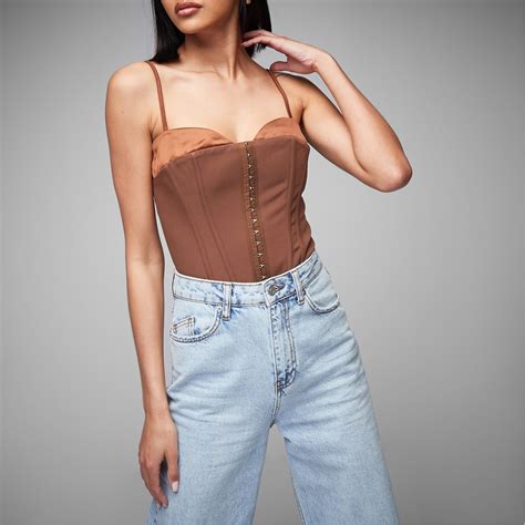 Missguided Hook And Eye Cami Corset Top Tailored Corsets