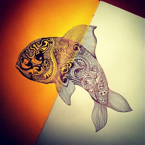 Fish Koi Zentangles Drawing Illustration Me Instagram Koi Fish