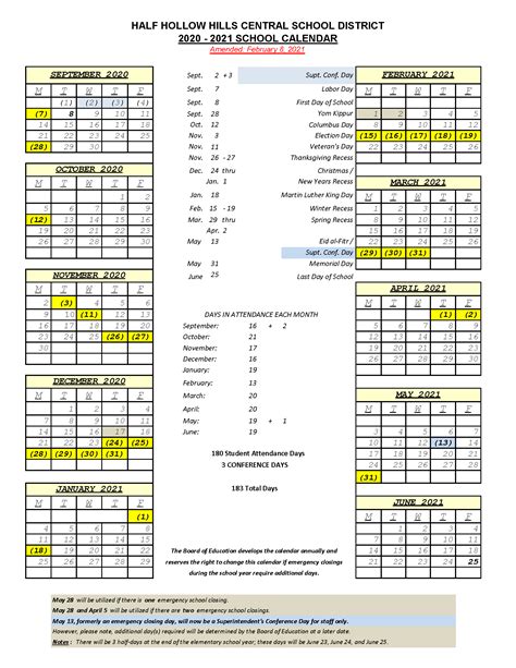 Half Hollow Hills Calendar Customize And Print