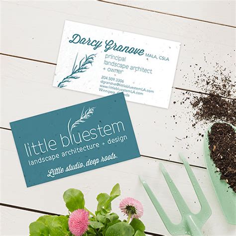 Seed Paper Business Cards Custom Printed In Full Color Single Sided
