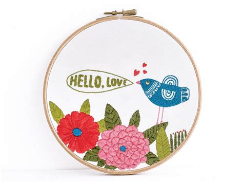 Hello Embroidery Kit Etsy