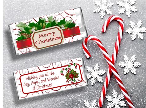 Diy Party Mom Merry Christmas Printable Candy Bar Wrapper