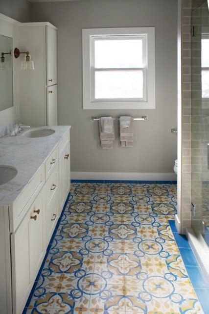 Our St Tropez Cement Tiles Add Up To A Beautiful Bathroom Floor