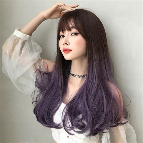 Gradient Purple Long Curly Hair Wig Kf8205 Unzzy
