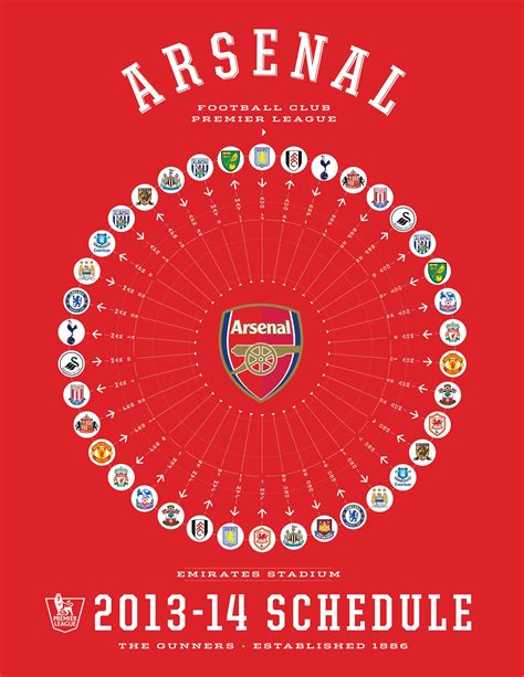 Arsenal 2013 14 Premier League Schedule Arsenal Football Club Premier