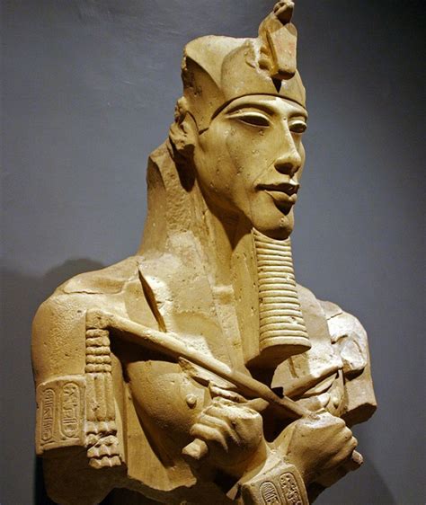 While akhenaton never forbade his subjects from worshipping their pantheon, he had the names of all deities other than aten removed from view. Les Grands Pharaons - 1 Akhenaton, roi des cons?
