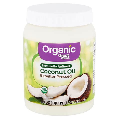 great value organic naturally refined coconut oil 56 fl oz