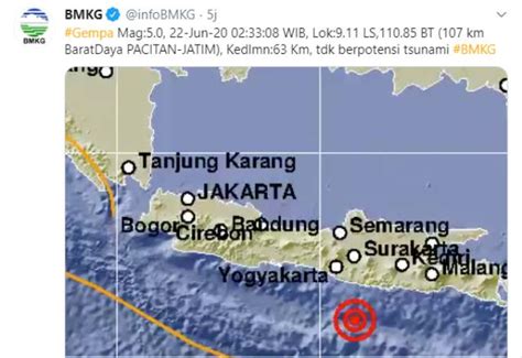 Gempa bumi 4,9 sr guncang tegalbuleud sukabumi hari ini,29 november 2020. Gempa Bumi Dini Hari Tadi Dirasakan Sebagian Wilayah Jawa ...