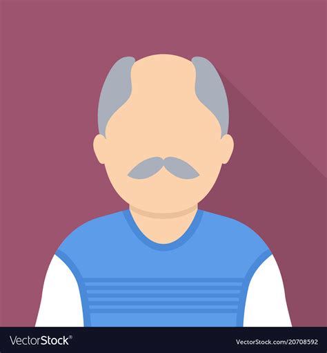 Old Man Icon Flat Style Royalty Free Vector Image