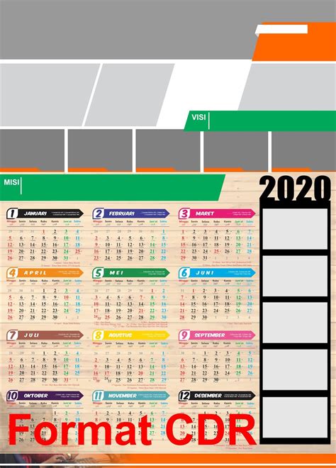 Template Kalender Dinding 2020 Psd Contoh Gambar Template