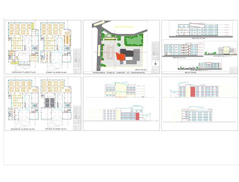 Central Library Complex Project Free Autocad Drawings