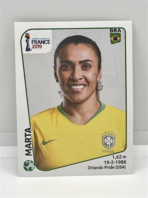 panini womens world cup 2019 marta brazil sticker 232 ebay