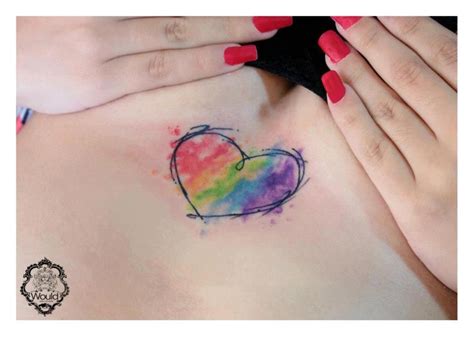 Watercolor heart tattoos designs on the chest for men and women. Heart - watercolor by Candelaria Carballo at Would Art ...