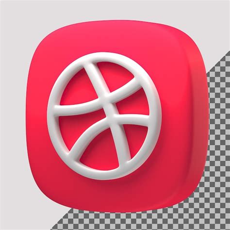 Premium Psd Psd Icon Dribbble Social Media 3d