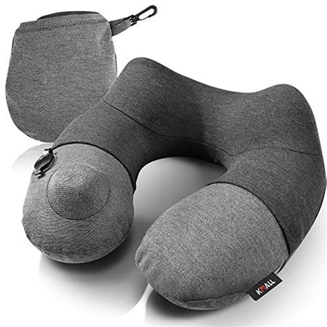 Kmall Inflatable Travel Neck Pillow For Airplane Travel Best Neck Support Sleep Travel Pillow