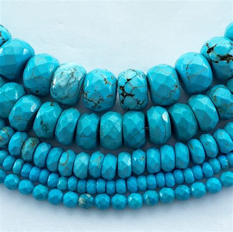 Turquoise Dyed Magnesite Gemstone Beads Strand Of Etsy