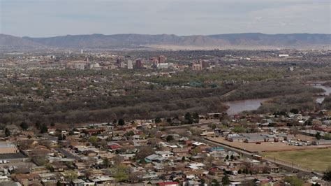 57k Stock Footage Aerial Video Of Downtown Albuquerque Beyond Rio
