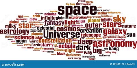 Space Word Cloud Stock Vector Illustration Of Science 189123179