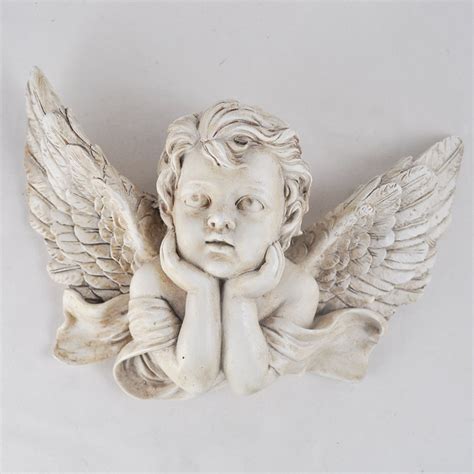Cherub Angel Resting On Hands Wall Sculpture