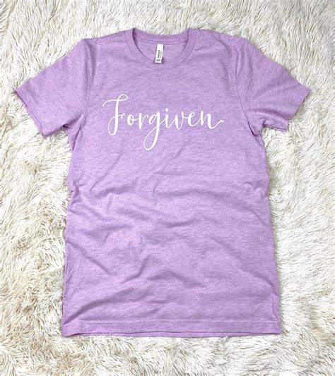 Forgiven Tee Heather Purple T Shirt By Buttermilk Tees Unisex Etsy