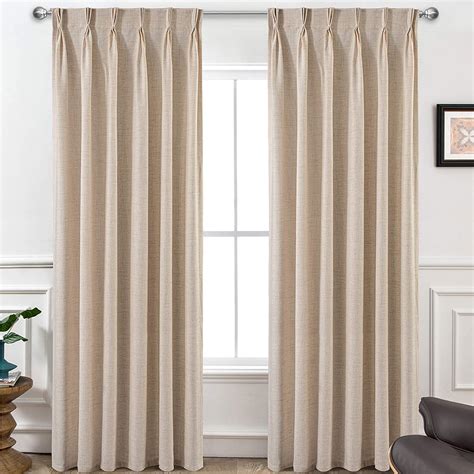Driftaway Pinch Pleat Linen Textured Semi Sheer Curtains Panels Back