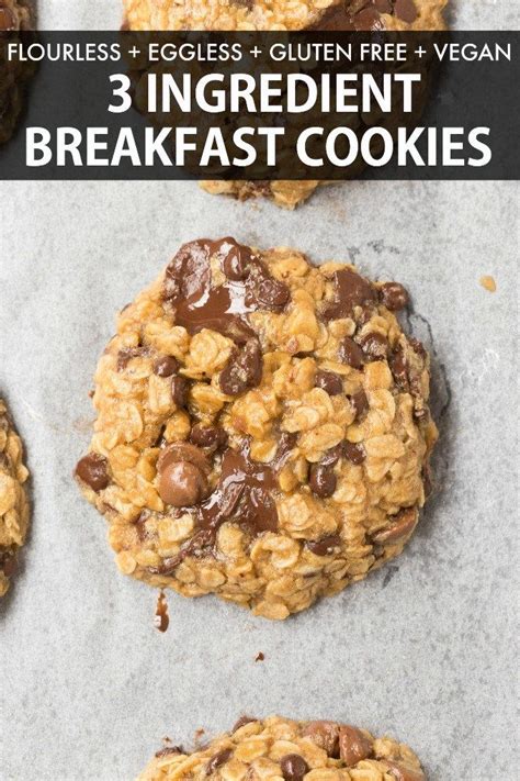 3 ingredient peanut butter cookies. These 3 Ingredient Breakfast Cookies are SO easy and ...