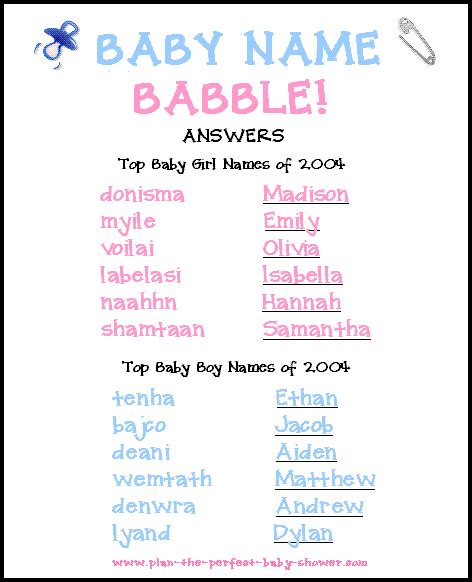 The free printable baby shower game also comes with an answer key. Baby Shower Word Scramble Game - Free & Printable!