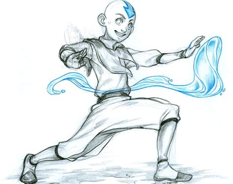 Avatar The Last Airbender Aang Sketch Fanart Etsy