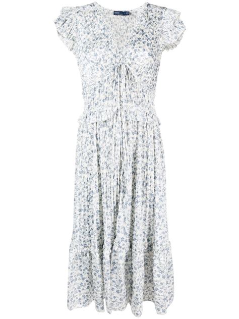 Polo Ralph Lauren Floral Print Pleated Dress Farfetch