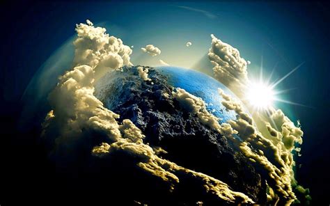 1920x1080px 1080p Free Download Earth Covered By Clouds Art Sun
