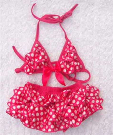 Hot Pink Polka Dot Stylish Bikini Summer Attire Swimwear