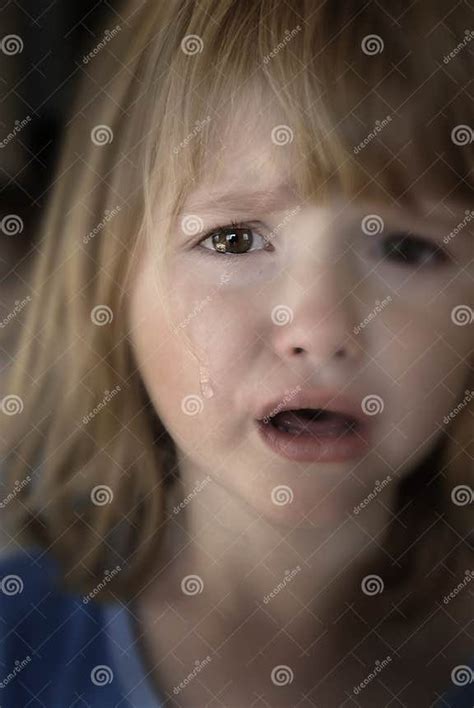 Little Girl Crying With Tears Stock Photo Image Of Depressed