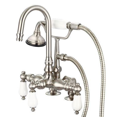 I've taken it apart, but don't see a washer to replace. Water Creation 3-Handle Vintage Claw Foot Tub Faucet with Hand Shower and Porcelain Lever ...