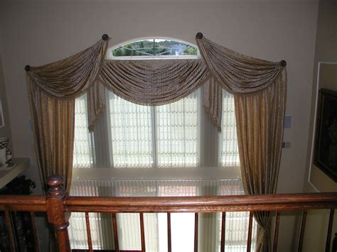 Elegant Tall Living Room Window Treatment Traditional