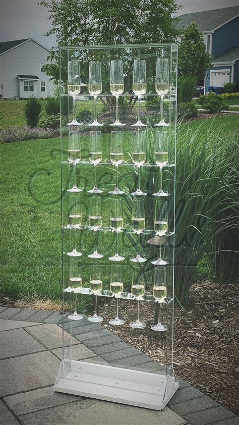 Clear Acrylic Champagne Wall Freestanding Holds 20 Champagne Etsy