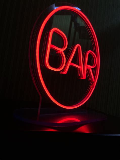 Bar Neon Sign Bar Led Neon Sign Bar Sign Circle Bar Neon Etsy Uk