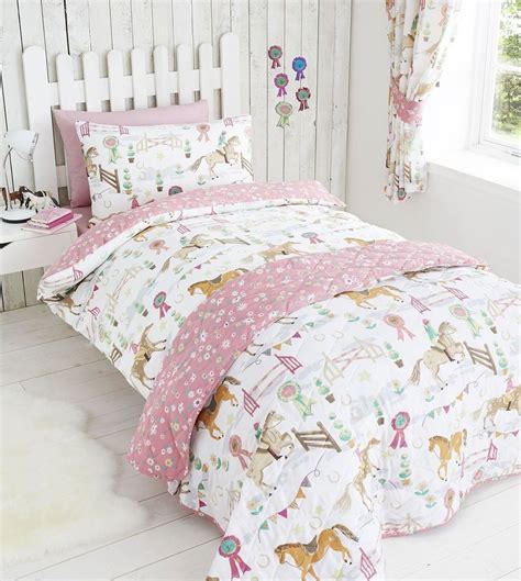 You'll receive email and feed alerts when new items arrive. Horse Pony Jumping Show Time Duvet Quilt Cover Daisy Prize ...