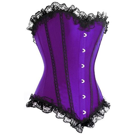 Purple Satin Corset Top With Lace Ruffles Purple Corset Purple Fashion Fashion Corset