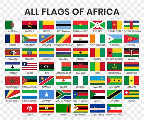 Semua Bendera Kebangsaan Negara Negara Afrika Vektor World Flags With