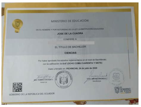 Consulta Certificado De Título De Bachiller En Línea Ecuador