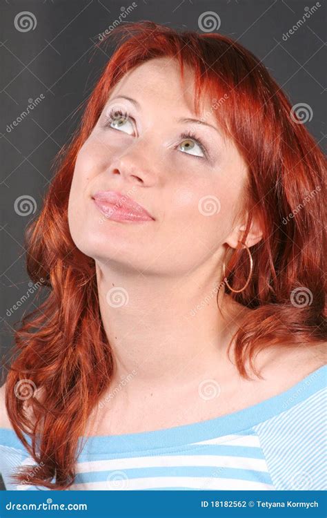 Portrait Of Romantic Redheaded Beautiful Woman Stock Photo Image Of