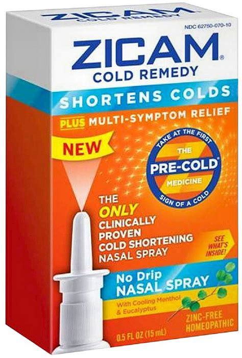 Zicam Cold Remedy No Drip Nasal Spray 050 Oz Pack Of 2