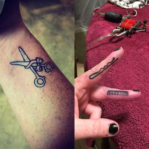 Scissor Tattoos Stylist Inch Comb And Bobby Pin Cosmetology Tattoo