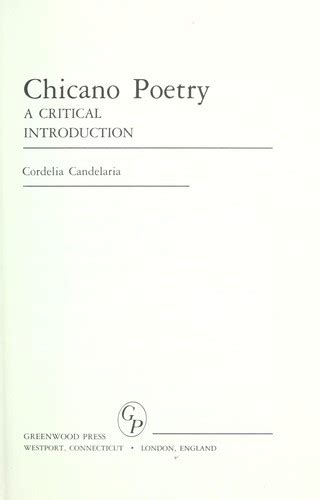 Chicano Poetry A Critical Introduction Edition Open Library