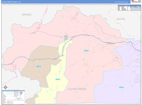 Clear Creek County Co Wall Map Color Cast Style By Marketmaps Mapsales